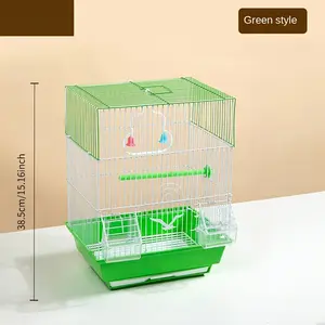 Chic Metal Birdcage for Parrots and Small Birds - Durable Iron Breeding Cage with Pearl Villa Design