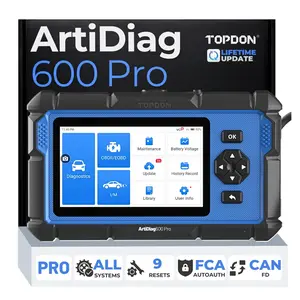 2026 TOPDON ArtiDiag 600Pro full-system diagnostic scan tool, equipped with 9 maintenance functions, supports Android and iOS systems, upgraded version of AD600S/AD500, lifetime free upgrades