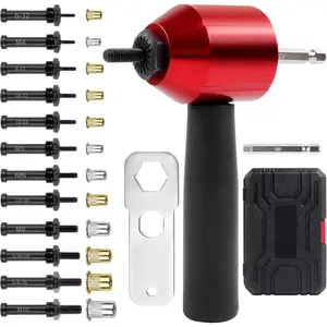Rivet Nut Tool Adapter for Cordless Drill Electric- Rivet Gun Kit Professional Rivet Nut Tool kit with Carrying Case (Rivet Nut