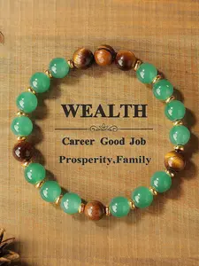 Natural Crystal Tiger Eye Stone & Green Aventurine Bracelet, Healthy, Wealth Magnet & Confidence Booster, 8mm Professional Energy Jewelry, Healing Crystal Bracelet, Crystal Bracelets