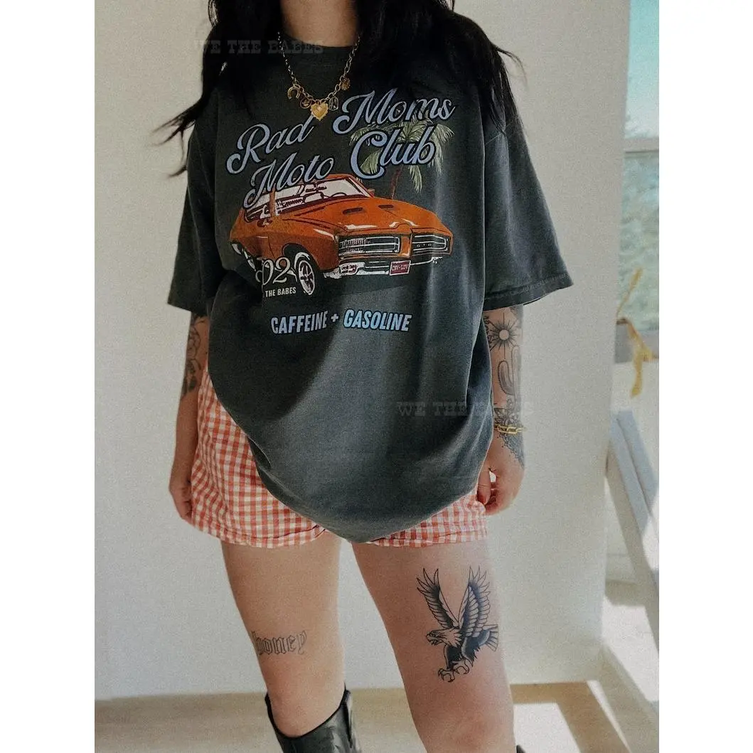 Rad Moms Moto Club Tee, Mother’s Day shirt, cool mom shirt, trendy mom tee, vintage inspired graphic tee