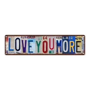 Aluminum Plate Painting 10*40CM (CA Factory) LOVE YOU MORE