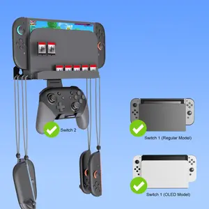New Switch2/Switch/Oled Universal Wall Mount Hardware Bracket with Game Card Slot Support for Pro Controller Game Console Accessories