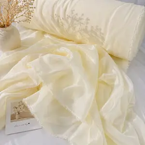 Ivory Soft Matte Chiffon Fabric 40 Yards 60” Wide Sheer Draping for Ceiling Decor Dresses Event Styling