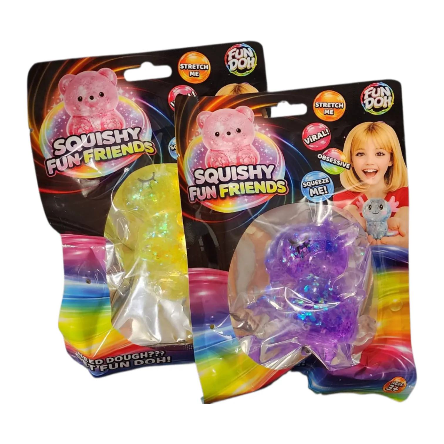Fun Doh Glittler Squishy Fun Friends Squishy Toy