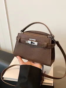 Women's PU Fabric Handbag, Fashionable Simple Design, Adjustable Shoulder Strap, Magnetic Closure, Suitable for Office, School, Work, Travel