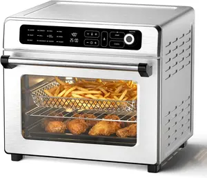 XBEAUTY Air Fryer Toaster Oven, 25QT Air Fryer Toaster Oven Combo, 12-in-1 Digital Countertop Natural Convection Roast Bake Dehydrate and Reheat 1750W Stainless Steel, Black kitchen use