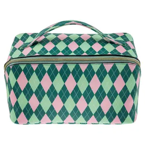 Argyle Jumbo Zip Cosmetic Bag