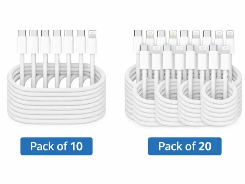 USB-C to Lightning Charging & Data Cable 3ft – Compatible, White (No Retail Box)