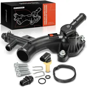 Premium Engine Coolant Thermostat Water Outlet with Sensor For Buick,Chery Vehicles-1.4L Only-For Cruze 11-15,Sonic 12-20,Trax 13-20,Encore 13-20-Replaces 25133222