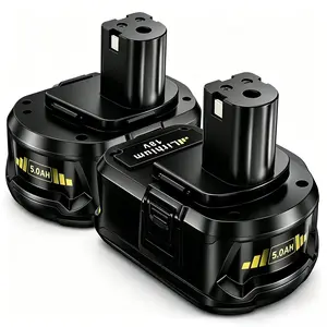 2-Pack 5.0Ah 18V Lithium-Ion Batteries & P117 Charger Combo, Replacement for Ryobi 1+ Tools, Compatible with P108, P107, P105, P104, P102 Battery Packs