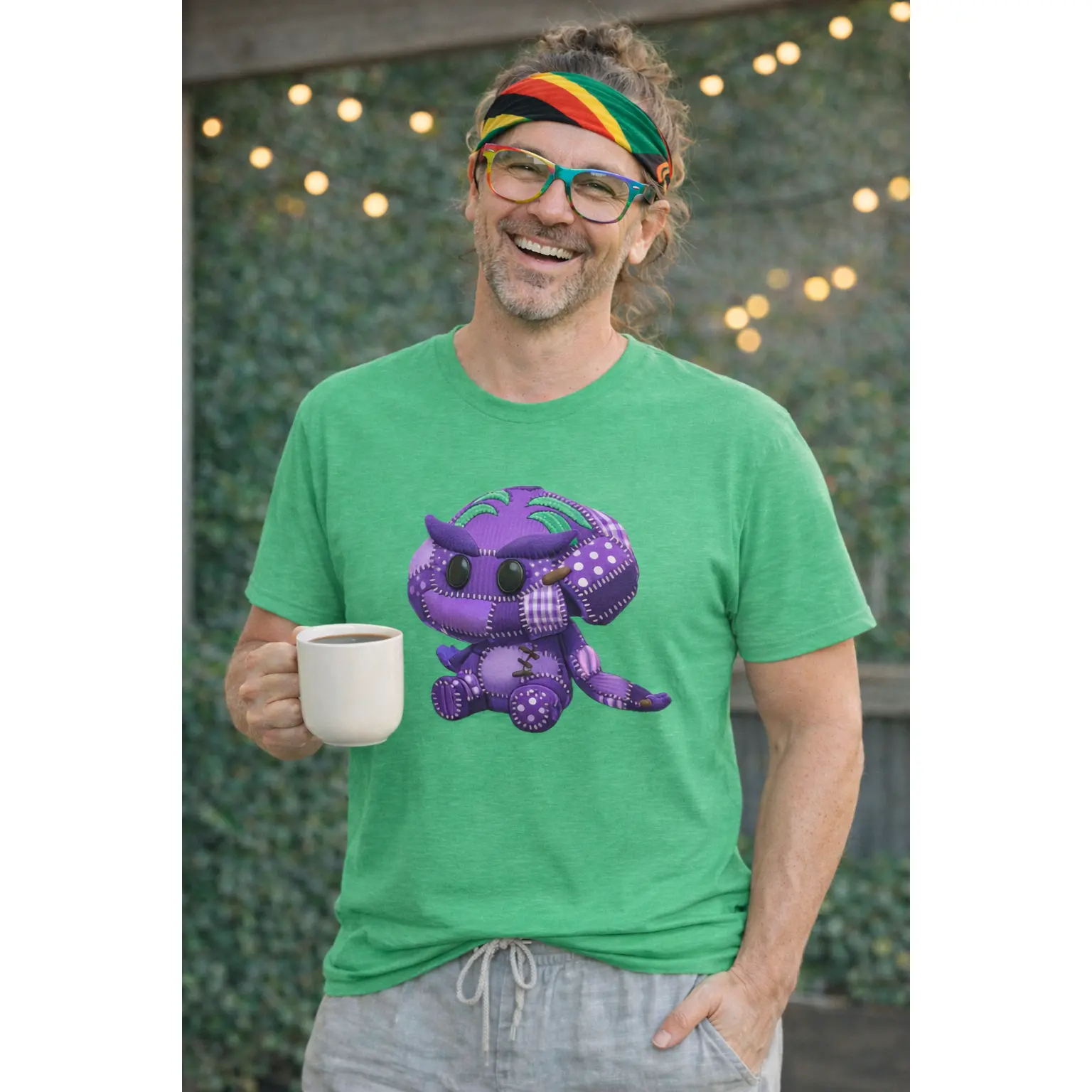 Palia Inspired Elder Shmole Plush Patchwork Style Graphic T Shirt