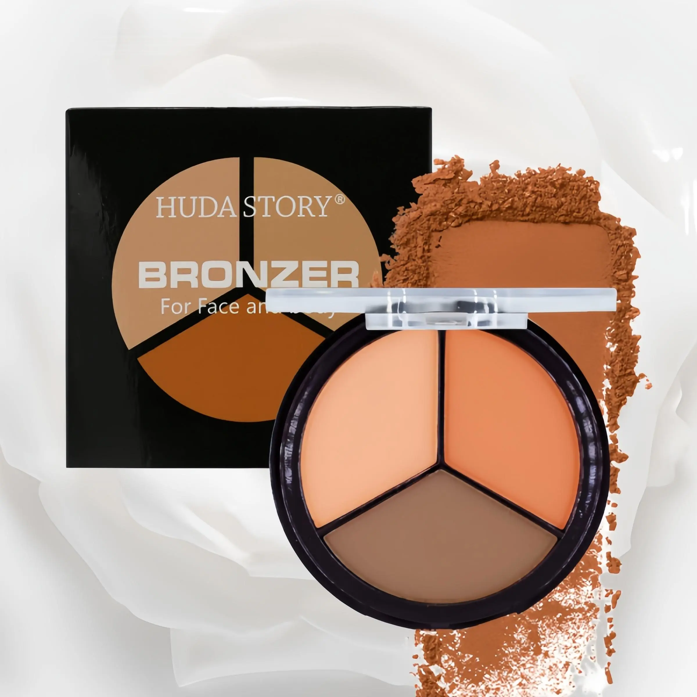 Tri-Color Concealer, 3 IN 1 Color Correcting Concealer Cream with Brush, Face Cream for Contour & Highlight, Conceals Dark Circles Blemish, Moisturizing & Long Lasting