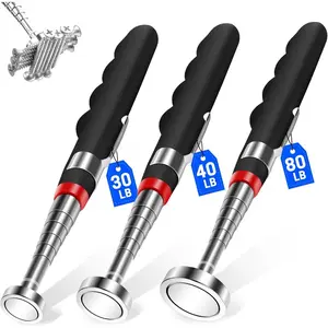 3PCS Telescoping Magnetic Pick Up Tool Extendable up to 31", 30lb 40lb 80lb Telescopic Magnet Stick with Extra Strong Magnet for Men, Husband, Birthday, Father's Day, Christmas