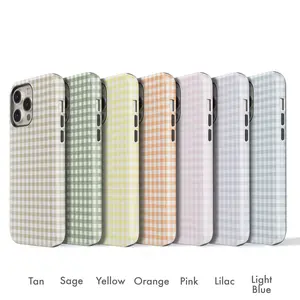 Pastel Gingham Phone Case Summer For Iphone, Samsung, Shockproot Phone Protective Cover, Cover For Iphone 13, 14pro, 16promax