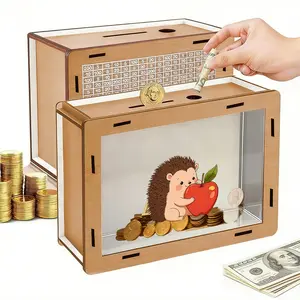 Customizable Large Transparent Coin Bank, Adult Money Saving Jar, Durable Acrylic, Acrylic Piggy Bank, Budget Planner, Perfect Gift for Holidays, Indoor Decor