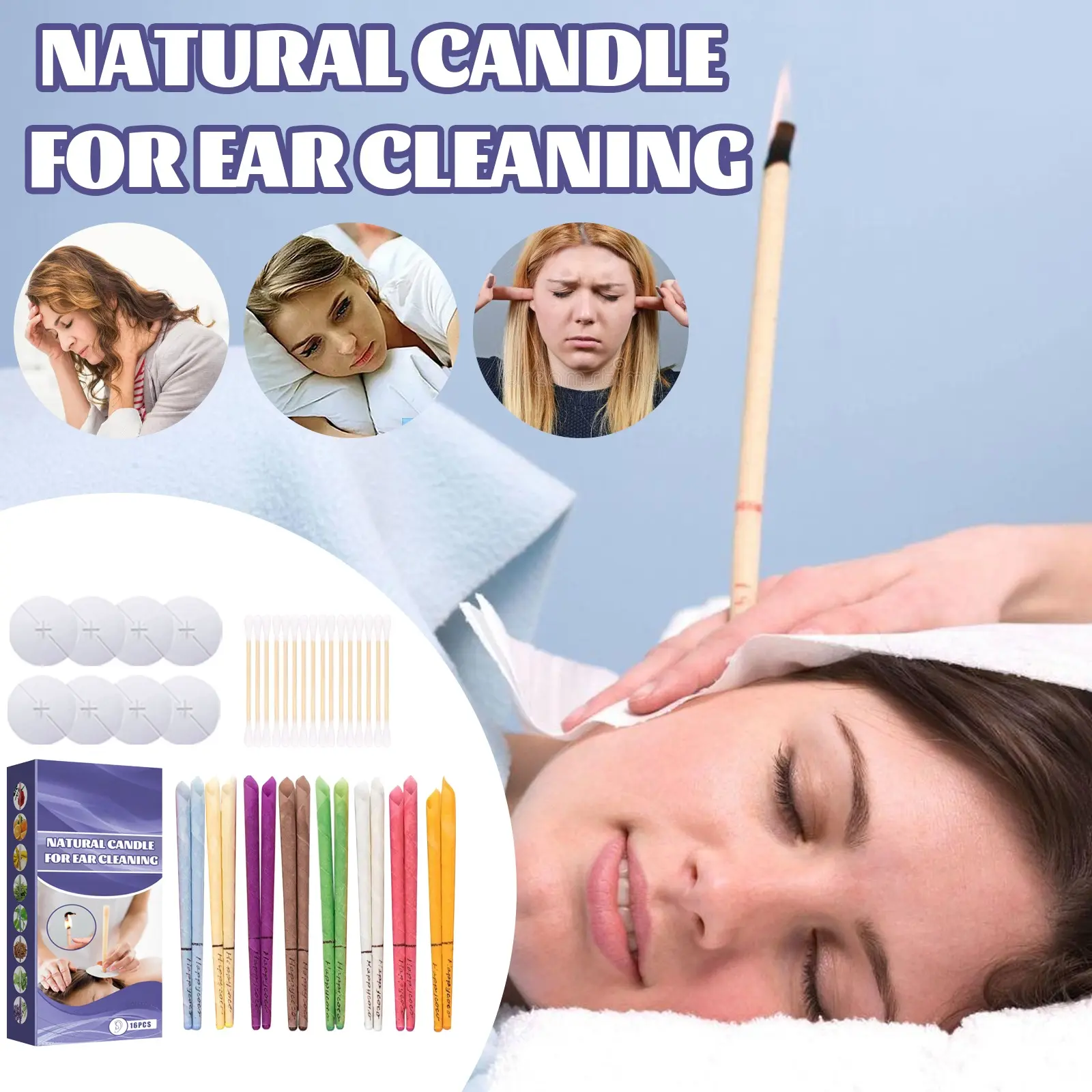 TrueRelief Natural Ear Candle Kit - Honey Beeswax Ear Candle Set for Gentle Wax Cleaning Relaxing Ear Care & Stress Relief at Home, Ear Wax Cleaner, Earwax Removal Dry