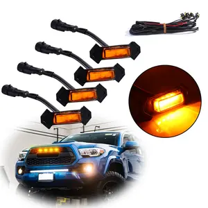 4Pcs/Set Front Grille Lighting Kit with Wiring Harness Kit For Toyota Tacoma TRD Pro Grille 2016 2017 2018 2019 Car LED Amber Lights