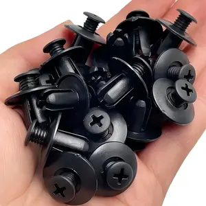 20pcs 8Mm Black Plastic Rivets - Durable Automotive Bumper And Repair Fasteners - for Toyota, for Ford Focus, for Kia, for Nissan And Yamaha Vehicles, As Well As Most Automobiles, Auto Parts Rivet Fastening Screws, Auxiliary Hooks