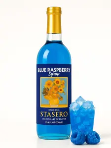 Stasero Blue Raspberry Syrup 25.4 fl oz 750 mL Bottle Concentrate for Coffee Espresso Teas Italian Sodas Lemonades Shakes Frappes Desserts and More Beverage