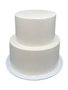 FromJennWithLove 2 Tier Ivory Fake Cake for Wedding Toppers & Decorations, 6 & 8 Inch Tiers, Made in USA