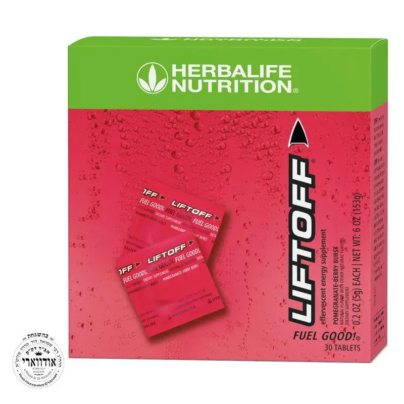 Herbalife Liftoff Pomegranate Berry Burst 30 Effervescent Tablets, Vitamin Enriched Energy Drink Mix, Caffeine with B Vitamins & Vitamin C, Daily Hydration Beverage, Fizzy Dietary Supplement, Berry Flavor, 30 Count