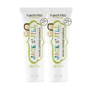 Two Pack Natural Certified Fluoride Free Baby and Kids Flavor Free No Flavor Toothpaste
