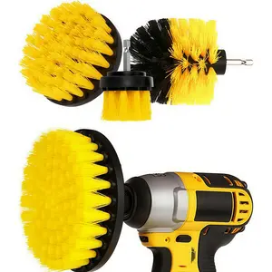 LMMAKE 4Pcs Drill Brush Attachment Kit for Electric Drills Gentle Yet Effective Cleaning for Automotive Interiors Boat Seats Carpets Upholstery Bathroom Tiles & Grout Essential for Homeowners & Professional Cleaners