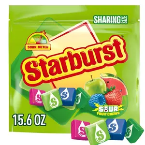 STARBURST Sour Chewy Candy Individually Wrapped Fruit Chew, Sharing Size, 15.6 Oz Resealable Bag