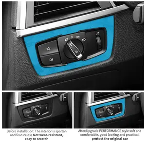 For BMW 3 Series F30/F32/F34 (2013-2019) - Headlight Switch Frame, Premium Interior Trim, Made of High-Quality Alcantara, Protective & Aesthetic