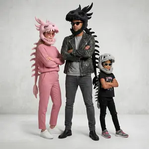 Sickest Dino Skeleton Suit Ever OG T-Rex vs New Gen Aesthetic Wearable 45" Dragon Spine Adjustable Dinosaur Accessory for Party - Gray & Pink & Black Options