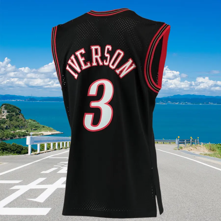 Allen Iverson Classic-Design stitched Basketball Jerseys Retro Men's Sleeveless Black shirt