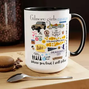 Gilmore Girls Collage Mug, Gilmore Girls Coffee Cup, Gilmore Girls fan, Gilmore Girls gift, Stars Hollow Mug, Luke's Diner