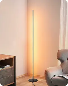 EDISHINE Corner Floor Lamp Minimalist Dimmable Lighting with Remote Standing LED 57.5 Inches Tall for Living Room Bedroom Home Office 7 Color Temperature 2700-6000K  HLFL02P Eye-Caring Cozy Light RF-433 Remote Control
