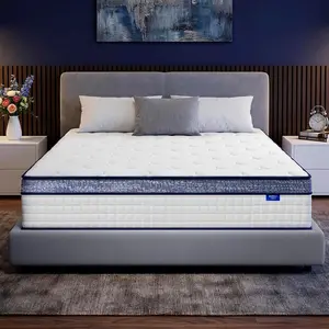 Full Mattress 8/10/12 Inch Innerspring Multilayer Hybrid Full Mattresses - Ergonomic Design with Memory Foam and Pocket Spring Mattress Full Size, Medium Firm Feel
