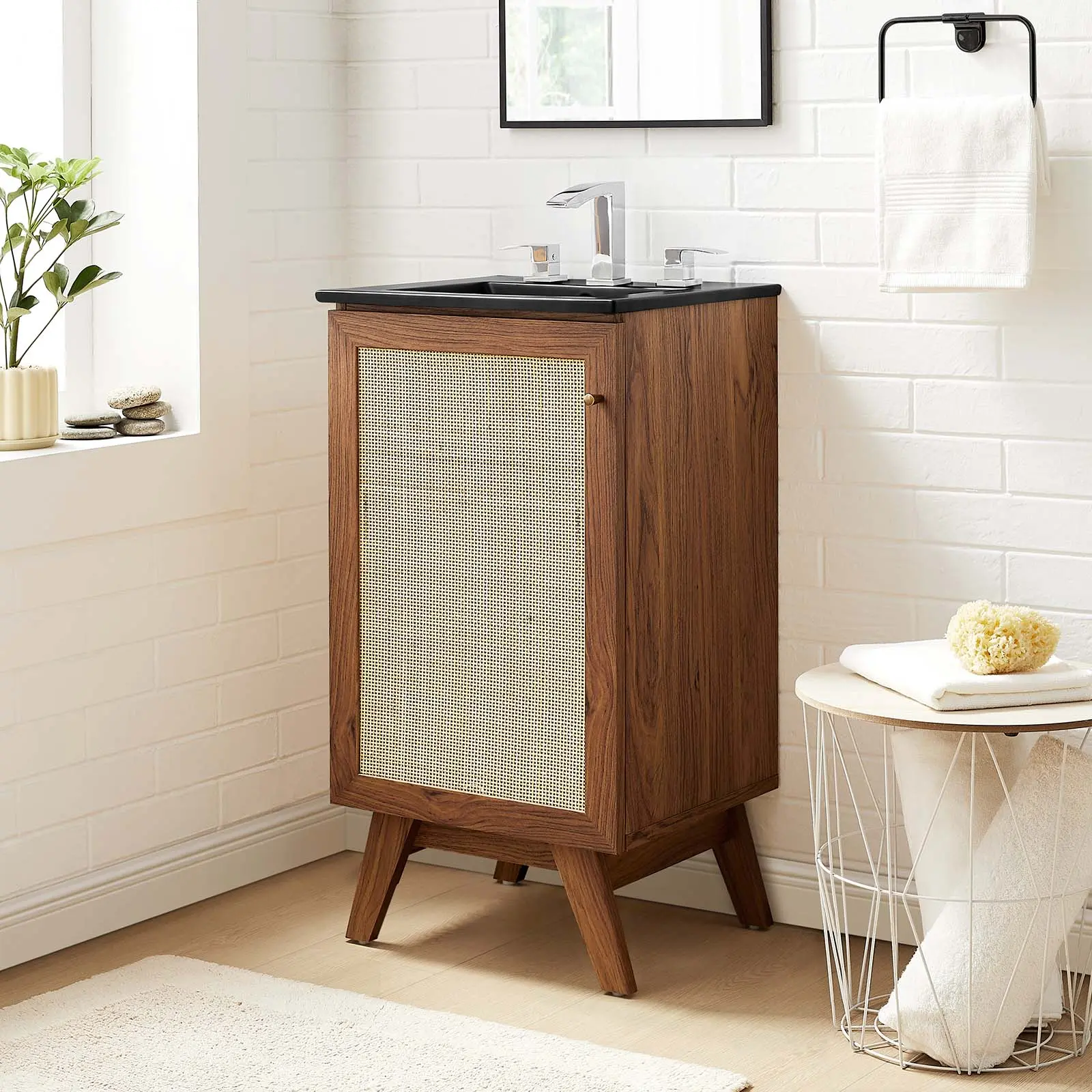 Modway Soma 18” Bathroom Vanity in Walnut Black