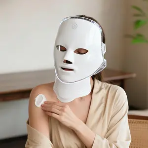 AYYHG 7-Color LED Facial & Neck Beauty Mask - Rechargeable Battery-Powered LED Therapy Beauty Products, Cordless, Ergonomic, Portable Skincare Set for All Skin Types, Home Use, Ideal Gift