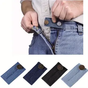 4pcs Stretchy Elastic Waist Extenders, Adjustable Pants Jeans Trousers Waist Expander, Secure Button Closure, Comfortable Waistband Set
