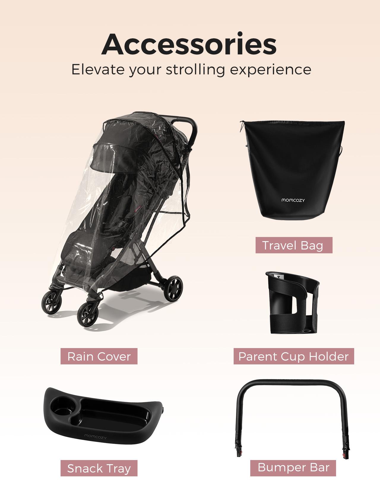 Momcozy ClickGo Lightweight Stroller, Compact Travel Stroller for Airplane with One-Click Fold, Baby Stroller and Toddler Stroller with Large Canopy for Kids from 6 Months to 50 Lbs
