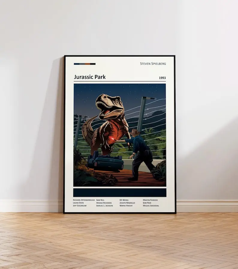 Jurassic Park Movie poster,Movie poster Print ,Gift for her, Gift for Him, Dinosaur poster, T-rex, Jurassic park poster, Gift for him