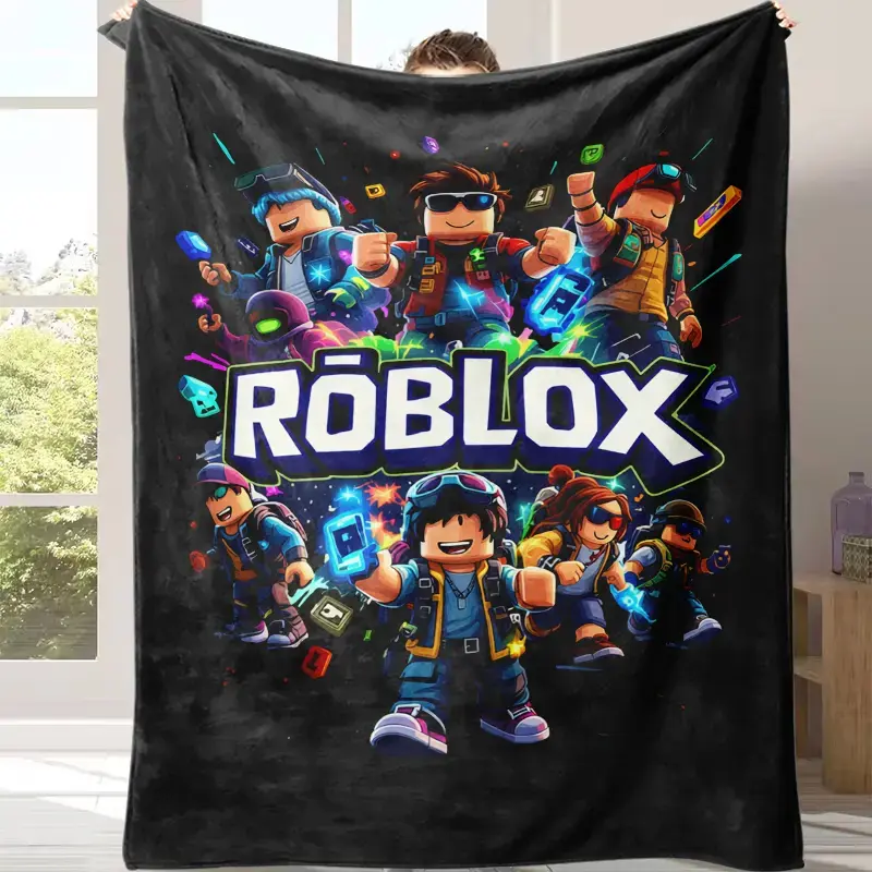 Roblox Soft Fabric Warm Blanket - Durable, Comfortable, Smooth Texture - Ideal for Sofa, Bed - Perfect Holiday Gift for Family - All-Season Nap Blanket (Bedding & Throw)