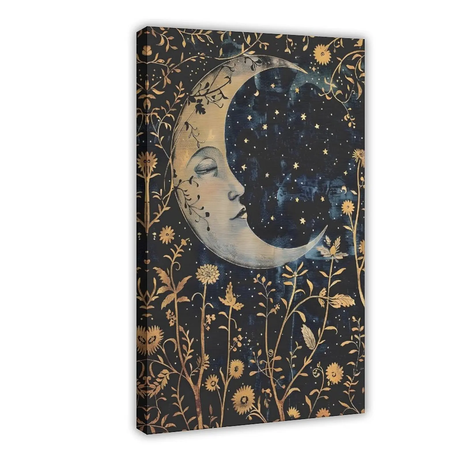 Vintage Crescent-Shaped Artistic Flower Posters - Multi-Size 1-Piece Home Decor Wall Art, Classroom & Bedroom Room Decoration, Thoughtful Home Supplies Gifts