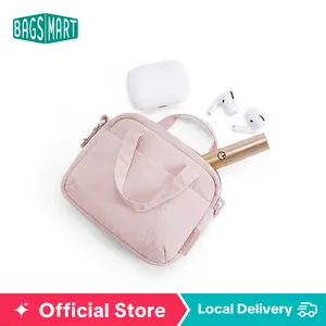 BAGSMART Mini Tote Bag Set Earphone Bag and Coin Purse Simple Portable Design
