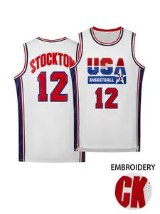 Men's Letter & Figure Embroidery Round Neck Basketball Lightweight Jersey, Loose Casual Sleeveless Vest, Unisex Sportswear for Basketball Training and Competition,Casual Wear, Sports Clothing