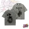 Denji x Reze Chainsaw Man Acid wash Anime Double Printed Vintage Washed Tee Unisex Oversize Anime Manga Heavyweight Cotton T-shirt