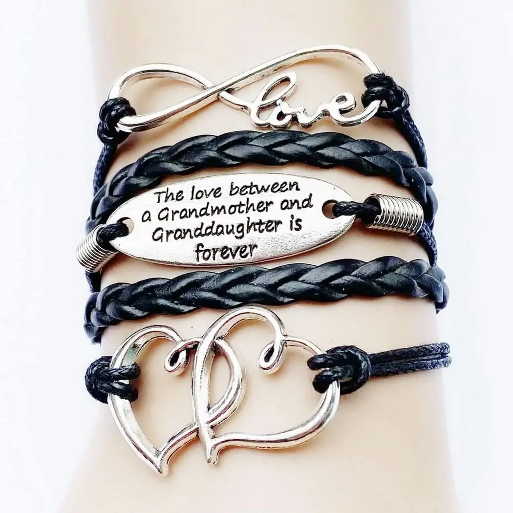 the Love Between the Grandmother and Granddaughter is Forever Bracelet Nana Granddaughter Matching Set Back to School Christmas BirthdayGift