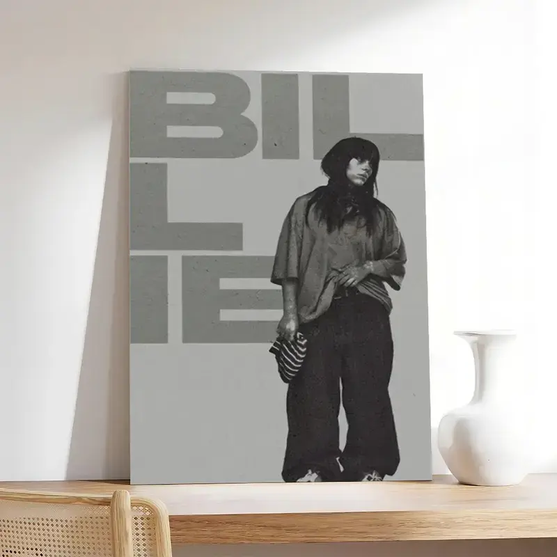 Billie Minimalist Black And White Poster for Living Room Bedroom Room Aesthetic Decoration hypebeast poster Print Frames