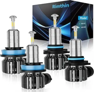 [One-year warranty service provided] Rimthin H11/H9/H8 /9005/HB3 /9006/HB4/ LED Bulb Set, Technologically Upgraded 360° Lighting Bulbs, No Dark Spots or Blind Spots, 30,000 LM Ultra-Bright Set, 6500K Cool White Bulbs with Fan, Plug-and-Play, 2-Pack