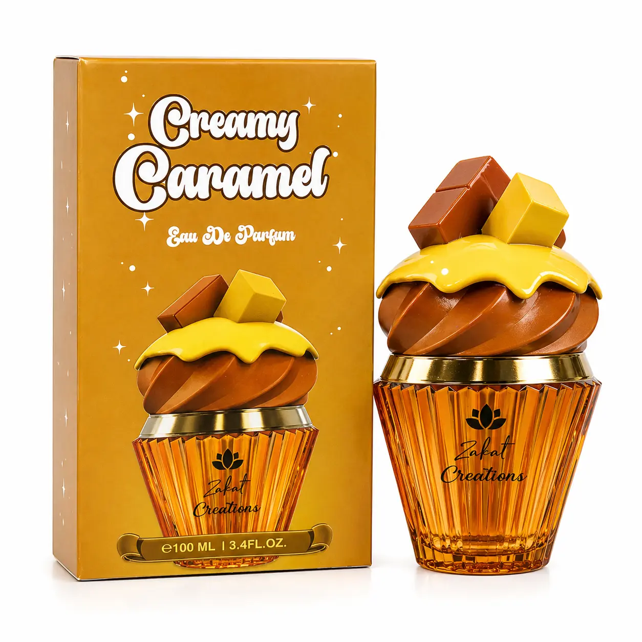 Zakat  Creamy Caramel Eau De Parfum 100ml | Sweet Vanilla Caramel Fragrance for Women | Long Lasting Perfume | Zakat Creations