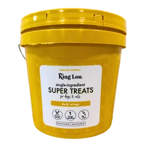 King Lou Whole Duck Wing Dental Treats for dogs, Single-Ingredient, 100% USA , All Natural, Minimally Processed, Joint Support, Natural Collagen & Glucosamine